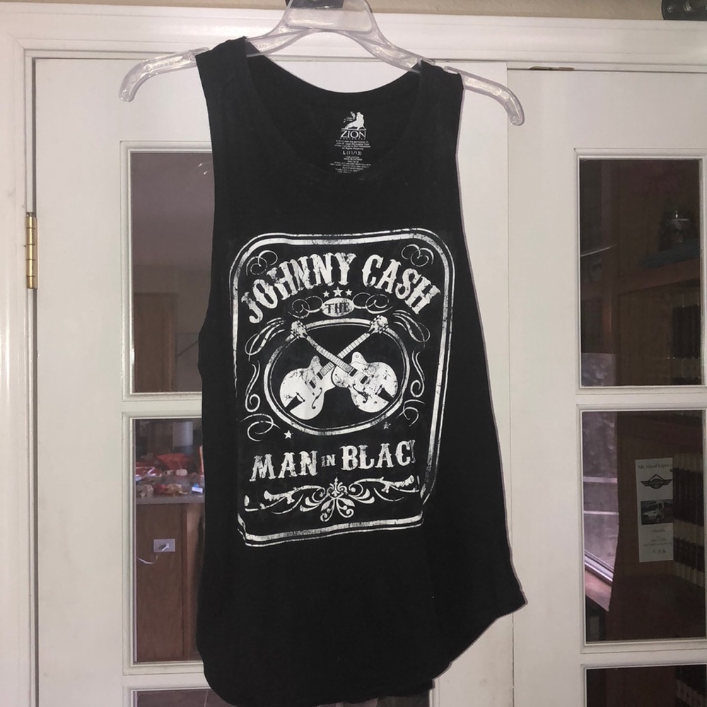 Black Johnny Cash Muscle Tee